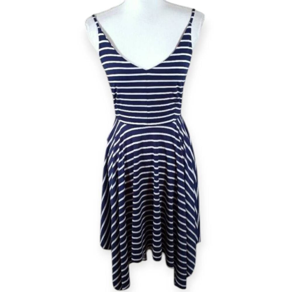 5th & LOVE NAVY & WHITE STRIPE DRESS SZ.S EUC